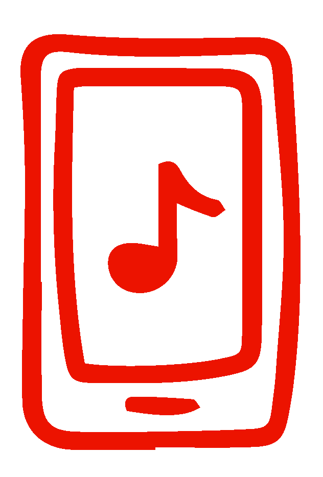 illustration of a musical note on an iphone