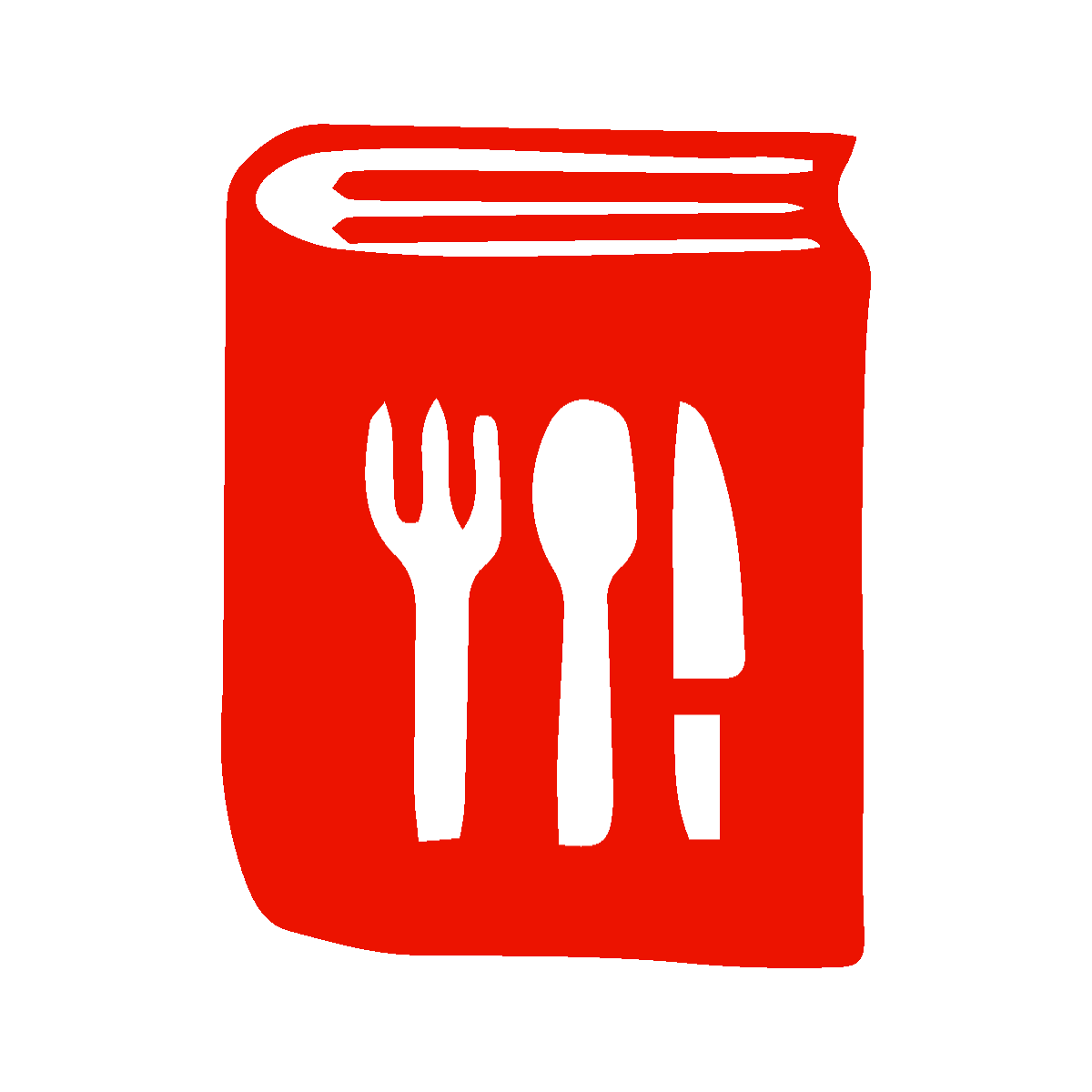illustration of book with flatware on it