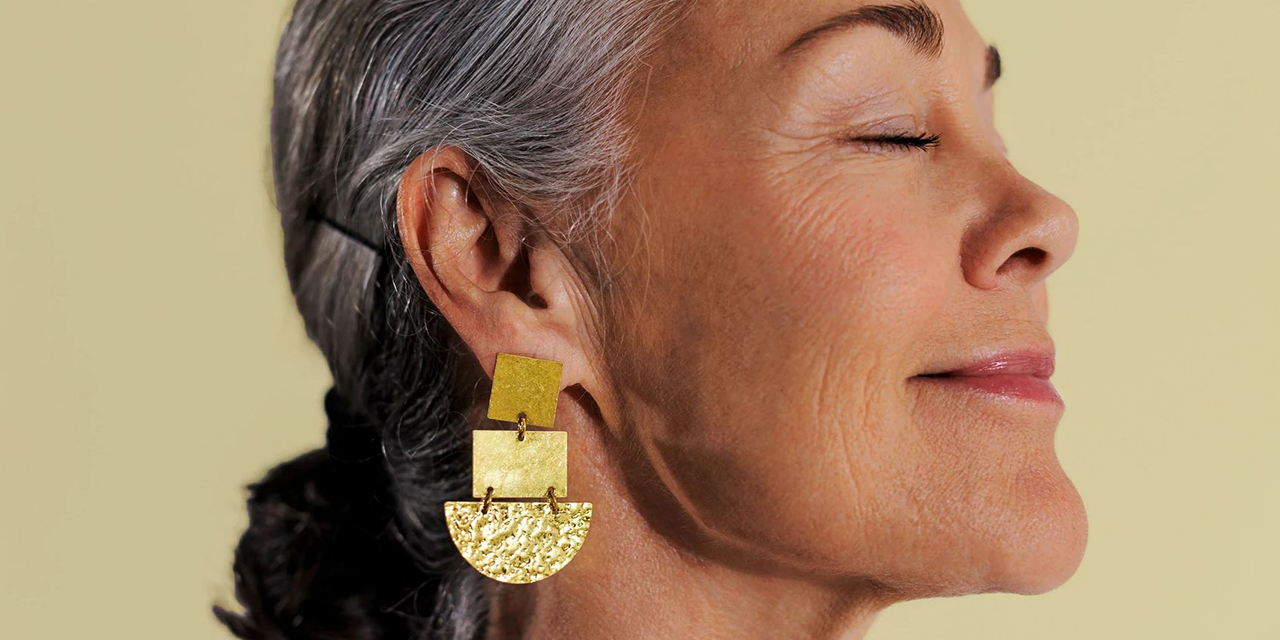 Closeup of a person’s face.