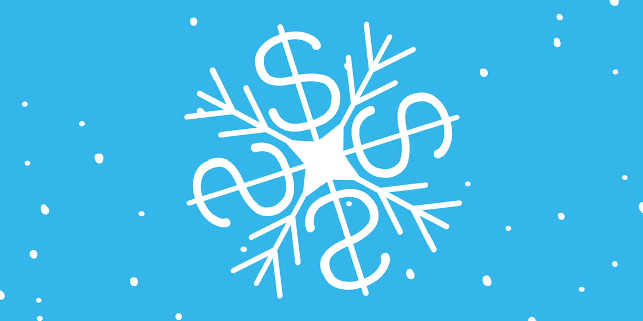 Snowflake with dollar signs.