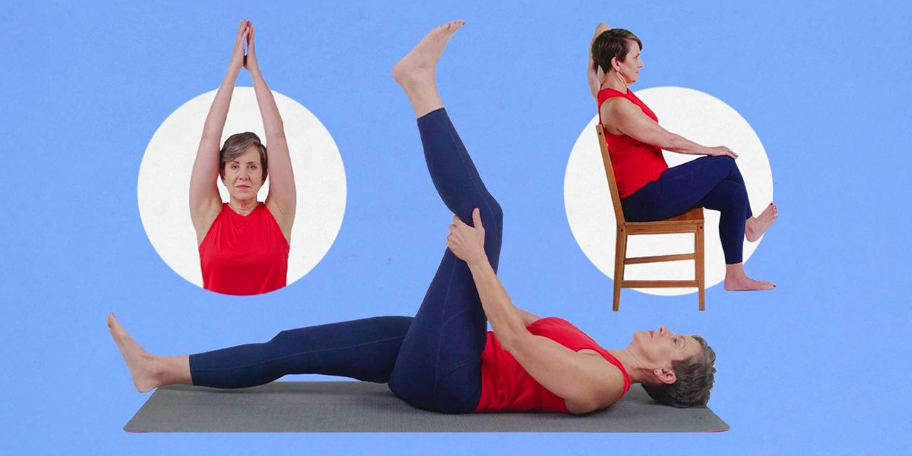 Person showcasing a variety of stretches.