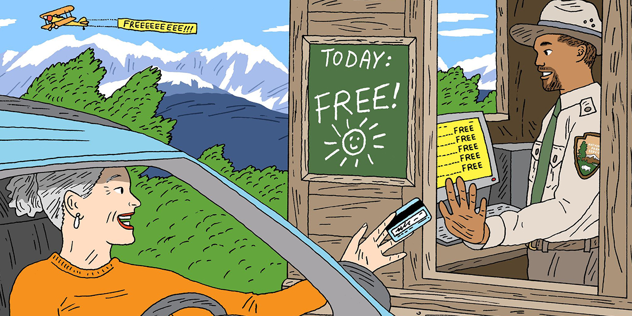 Person visiting a national park.