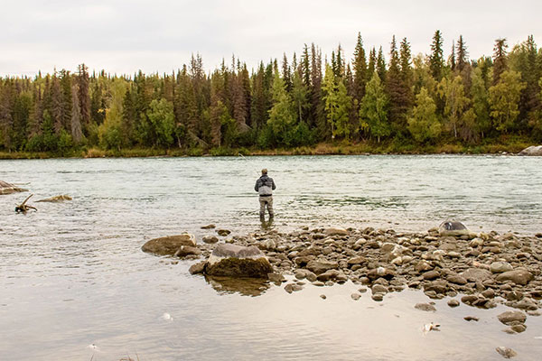 A fisherman in Alaska's Kenai River