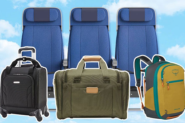 Plane seats with luggage