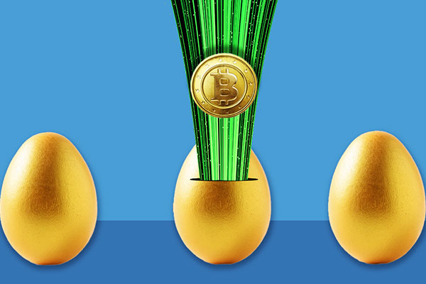golden eggs with bitcoin