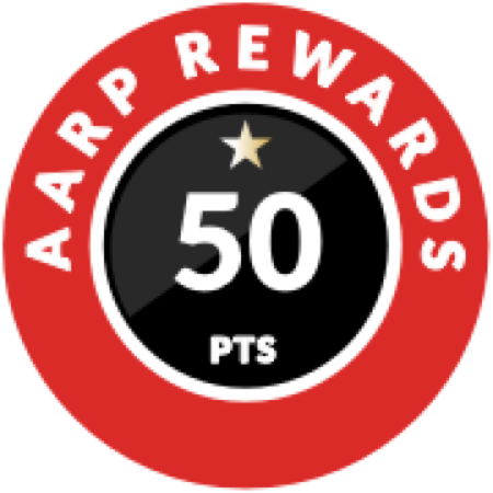 AARP Rewards 50 points badge.