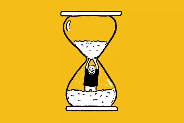 Person in an hourglass.