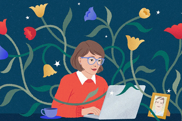 Person using a laptop.