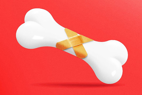 Bone with bandages.