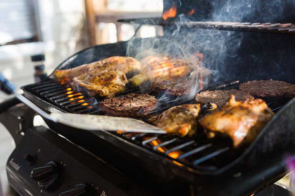 Person grilling.