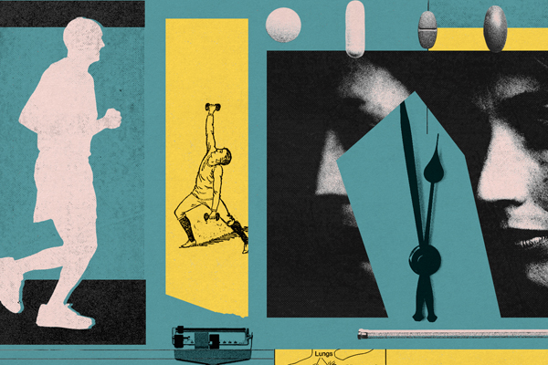 Collage of health-related imagery.