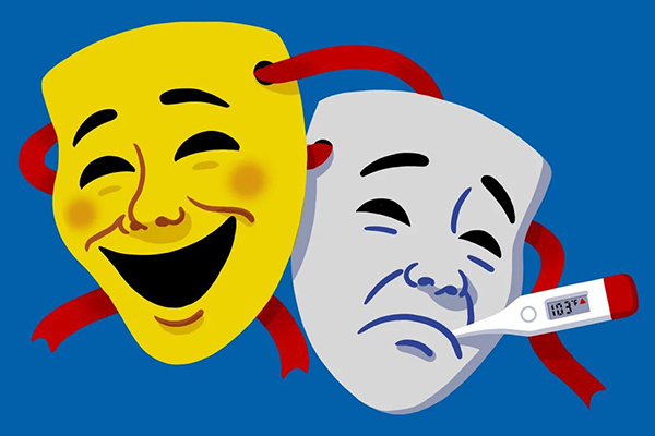 Masks representing comedy and tragedy.