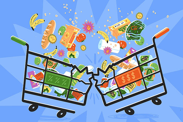 grocery carts colliding