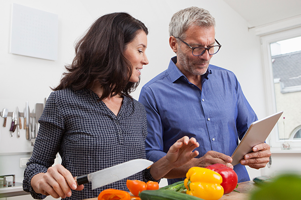 People preparing food.