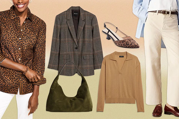 Collage of clothing and accessories.