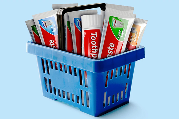 Case of toothpaste.