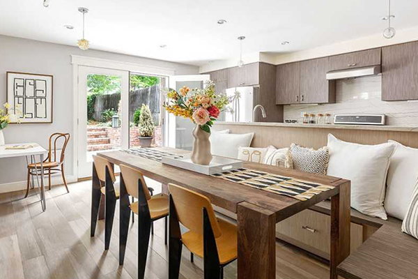 Kitchen and dining room.