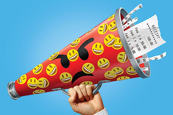 Person holding a megaphone.