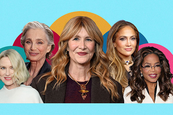 Collage of female celebrities.