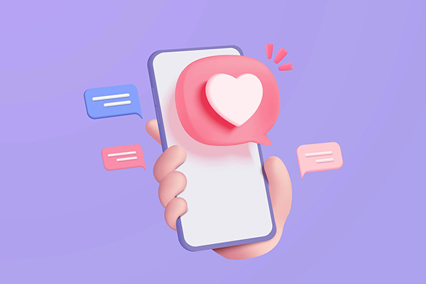 Phone message showing a heart emoji.