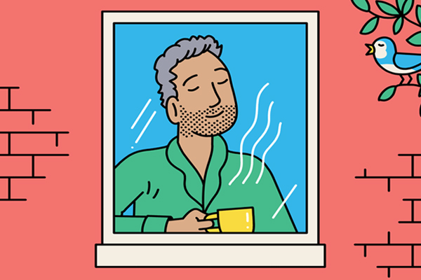 Illustration of a person relaxing.