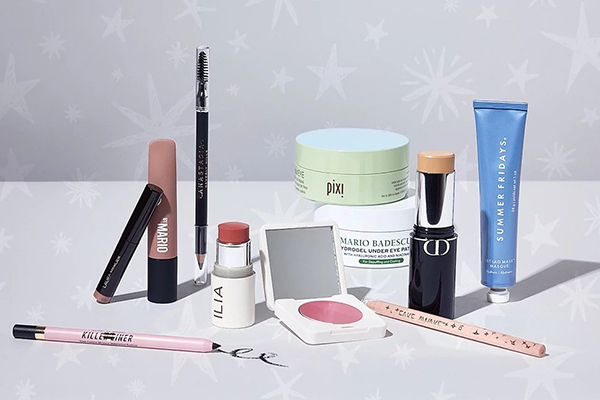 Variety of makeup products.