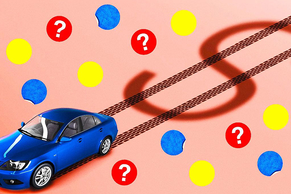 Vehicle next to a dollar sign.