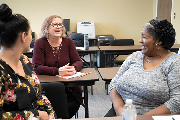 People taking a workshop.