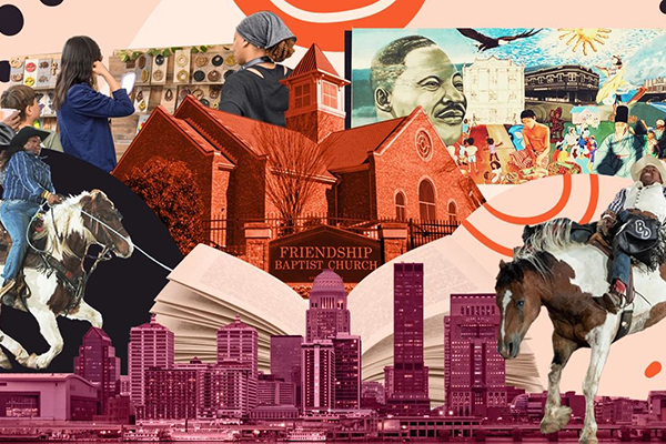 Collage of imagery significant to Black history.