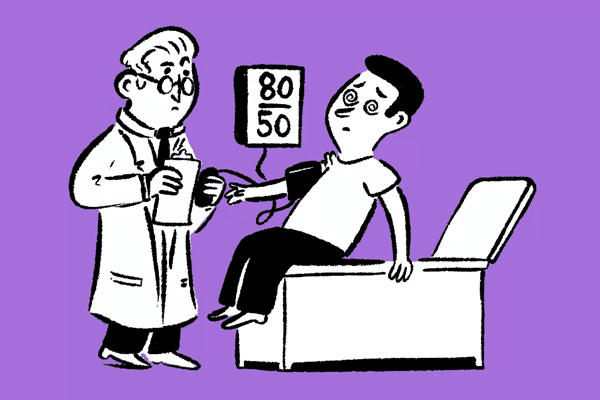 Physician checking a patient’s blood pressure.