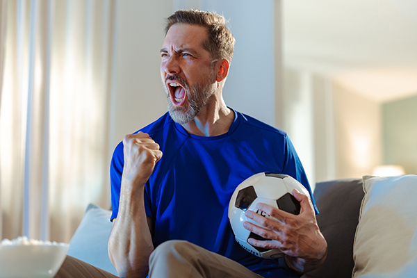 Excited soccer fan.