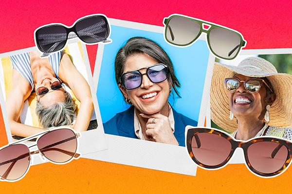 Varity of sunglasses and images.