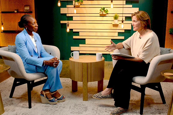AARP CEO Dr. Myechia Minter-Jordan with LinkedIn’s Jessi Hempel.