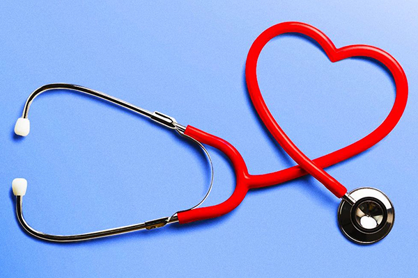 Stethoscope forming a heart shape.