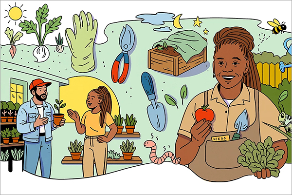 Illustration of a gardener.
