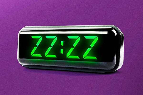 Alarm clock showing sleeping Zs instead of the time.