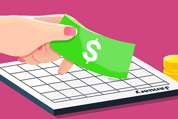 Illustration of a person holding cash.