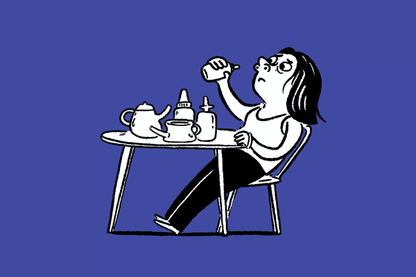 Person sitting at a table.