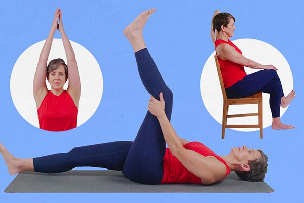 Person showcasing a variety of stretches.
