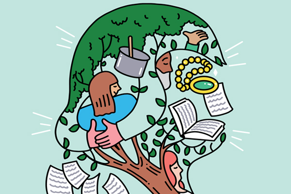 Illustration of a tree representing someone’s life.