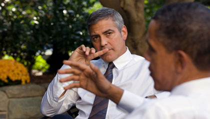 George Clooney speaks with President Barack Obama about the political climate in the Sudan