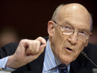 Mar. 8, 2011 - Washington, District of Columbia, U.S. - Former Senator Alan Simpson (R-WY), co-chairmen of the National Commission on Fiscal Responsibility and Reform, testifies before a Senate Budget Committee hearing on the report of the National Commission on Fiscal Responsibility and Reform.