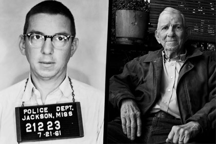 Left: Police photo of Charles Sellers in 1961; right: Sellers in 2007