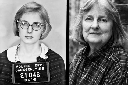 Left: Police photo of Margaret Leonard in 1961; right: Leonard in 2007