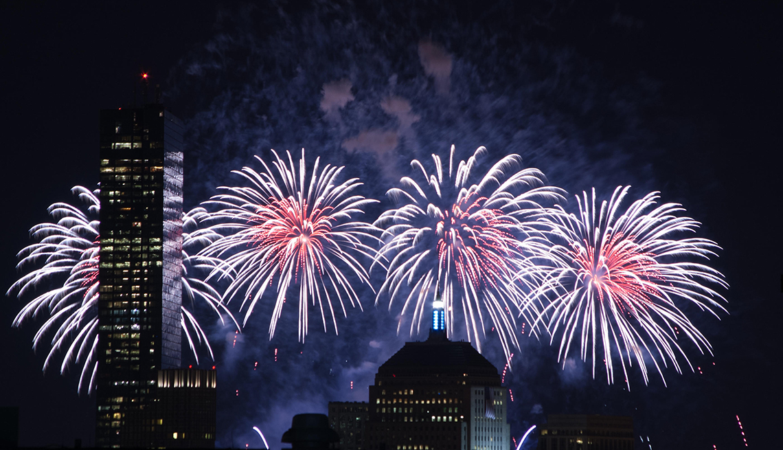 item 4 of Gallery image - Fireworks over Boston during Fourth of July celebrations, Best Fireworks Displays