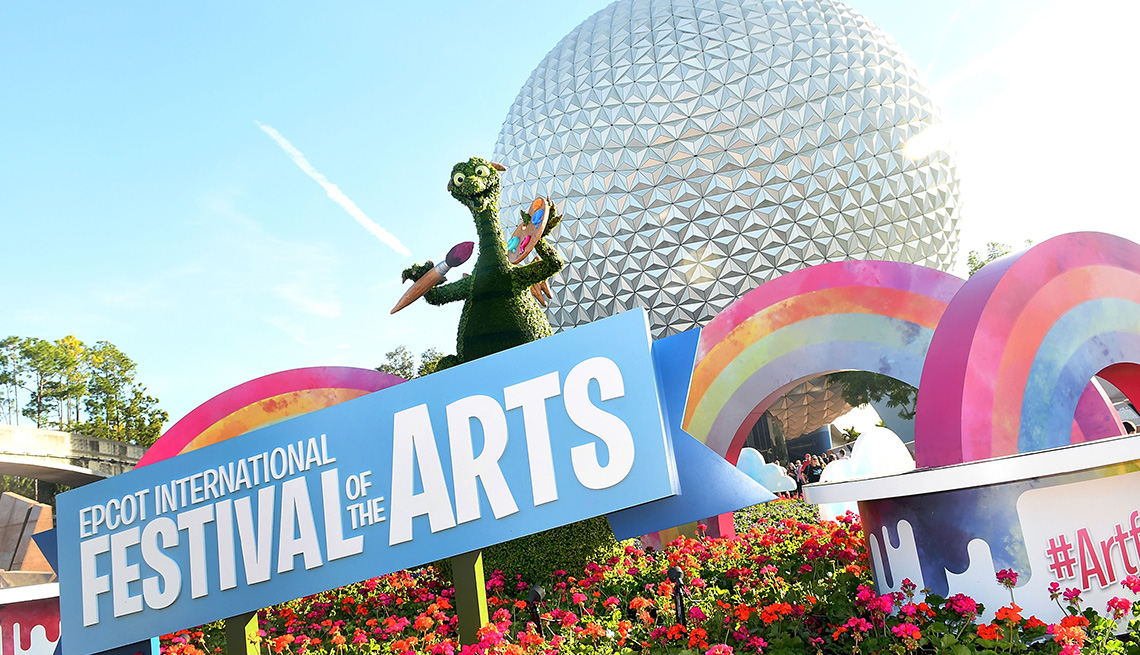 view of the '2019 Epcot International Festival Of The Arts' opening day at Epcot Center at Walt Disney World on January 16, 2019 in Orlando, Florida.  