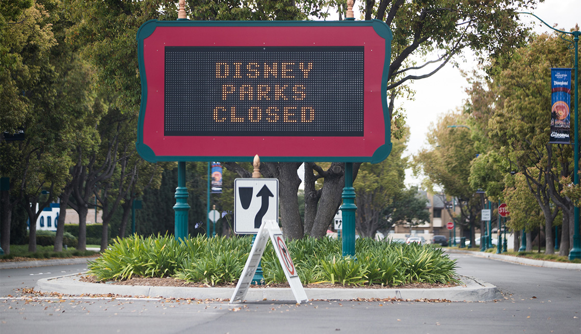 Disney theme parks are closed as the coronavirus continues to spread across the United States on March 14, 2020 in Anaheim, California. The World Health Organization declared coronavirus (COVID-19) a global pandemic on March 11th