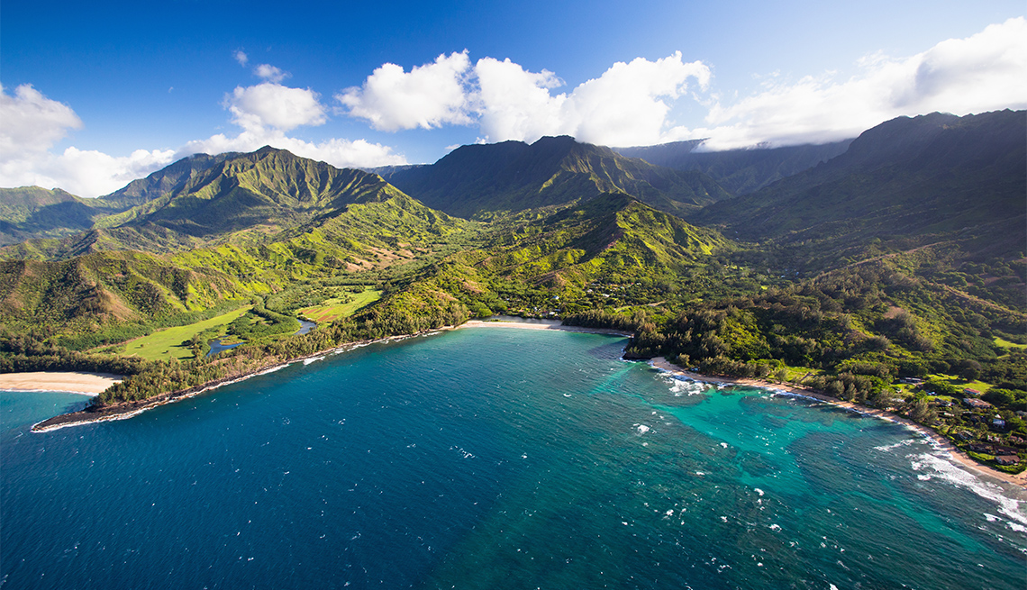 Scenic views of Kauai from above