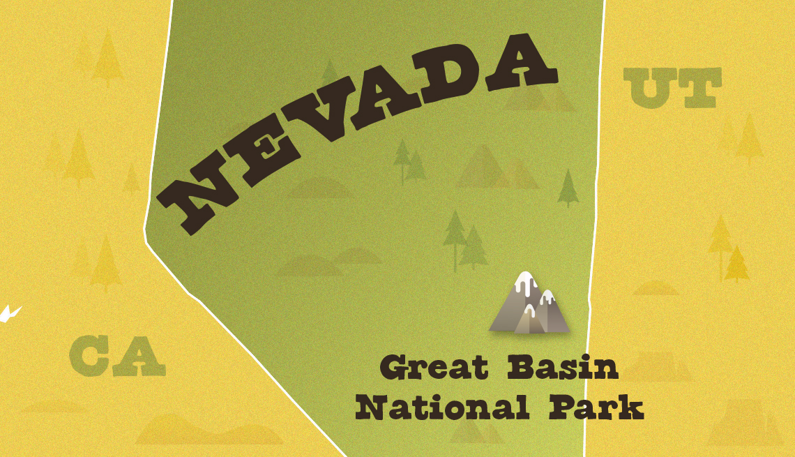 Mapa de Nevada muestra la ubicación del Parque Nacional de la Gran Cuenca