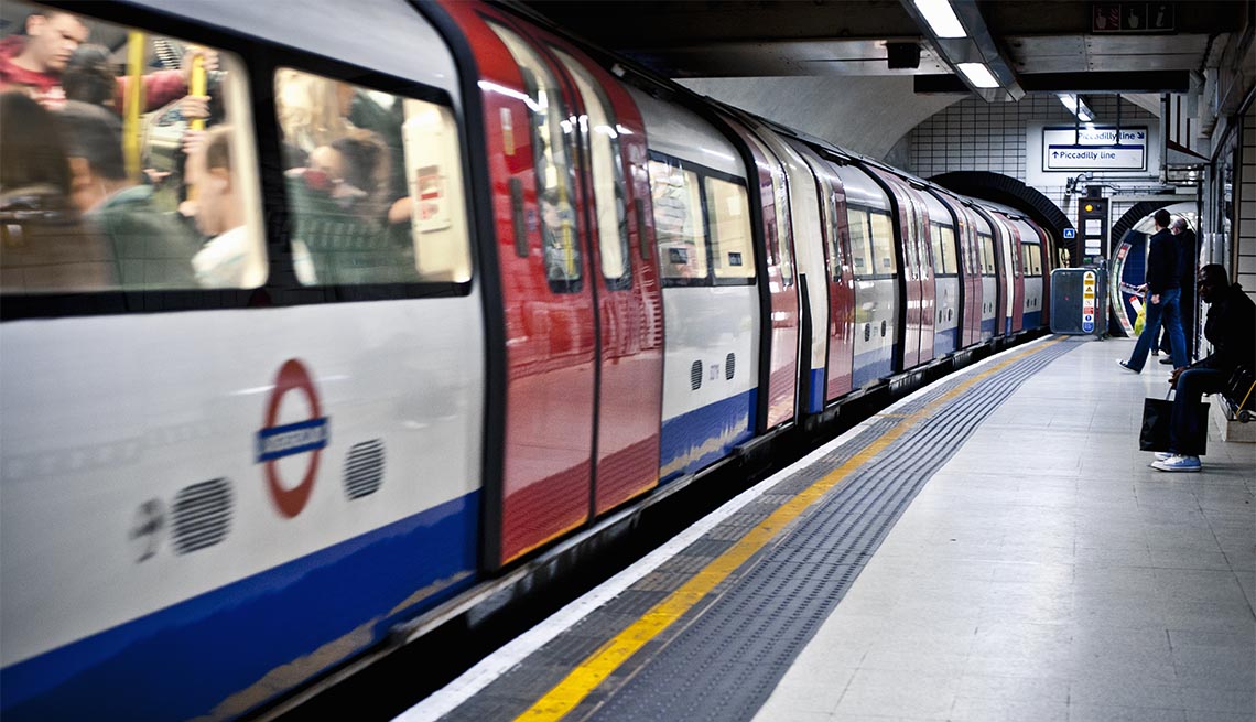 London Underground train in station